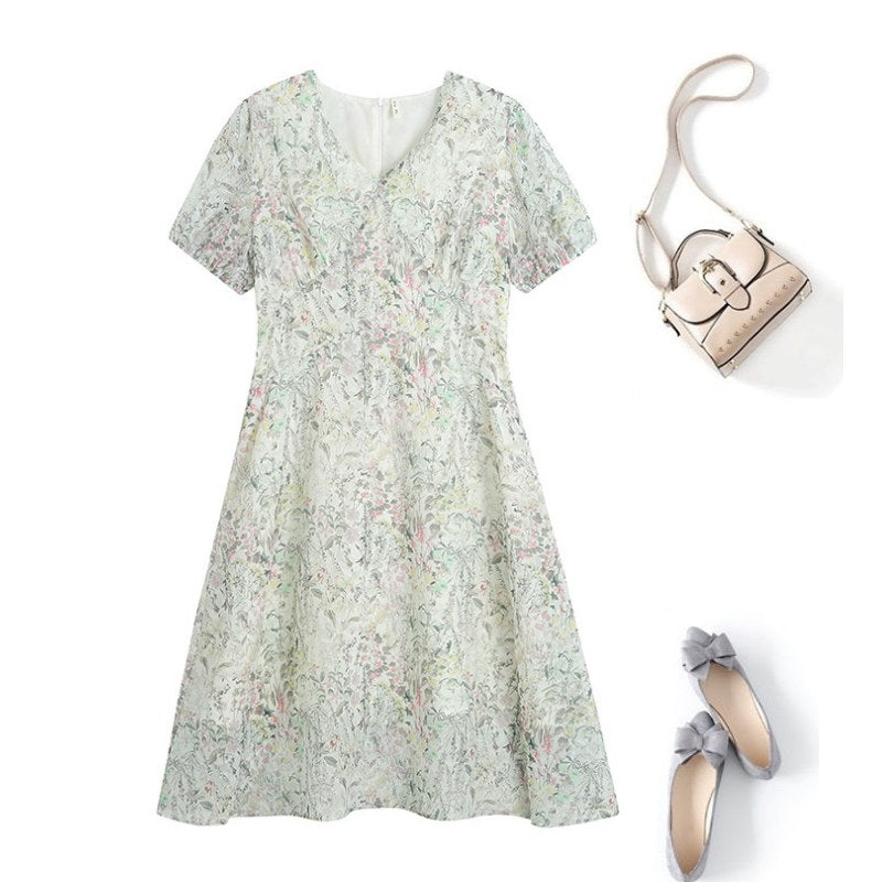 Plus Size White Floral Dress