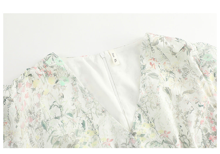 Plus Size White Floral Dress
