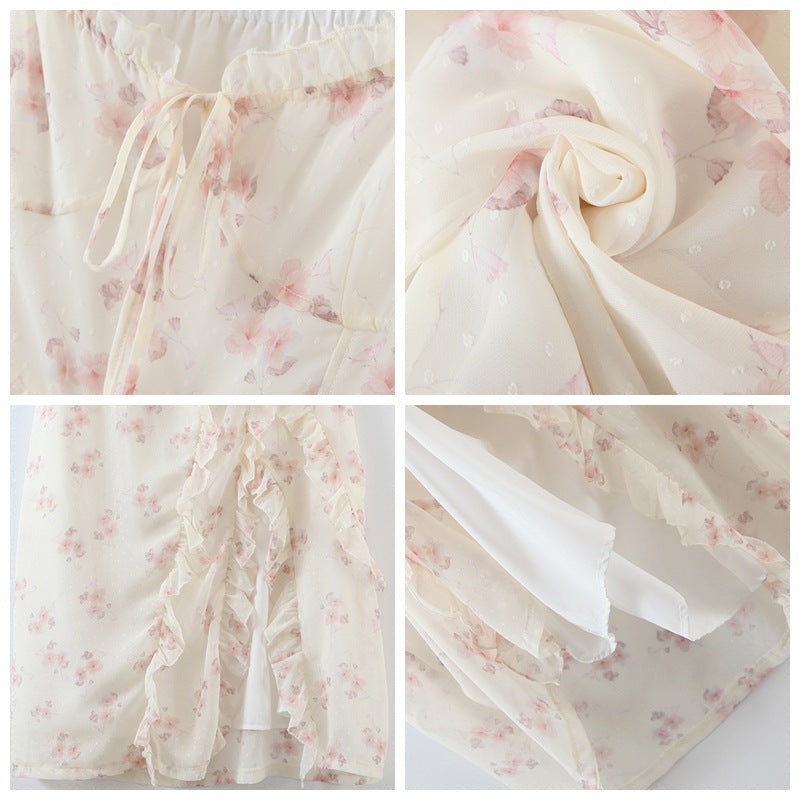 Plus Size White Floral Sleeveless Midi Dress