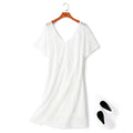 Dahlia Plus Size V Neck White Lace Dress