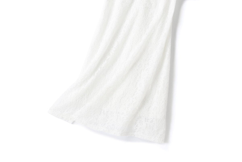 Dahlia Plus Size V Neck White Lace Dress