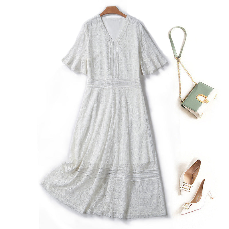 Plus Size White Lace Dress