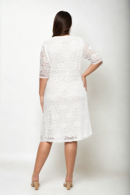 Andrée Plus Size White Lace Dress