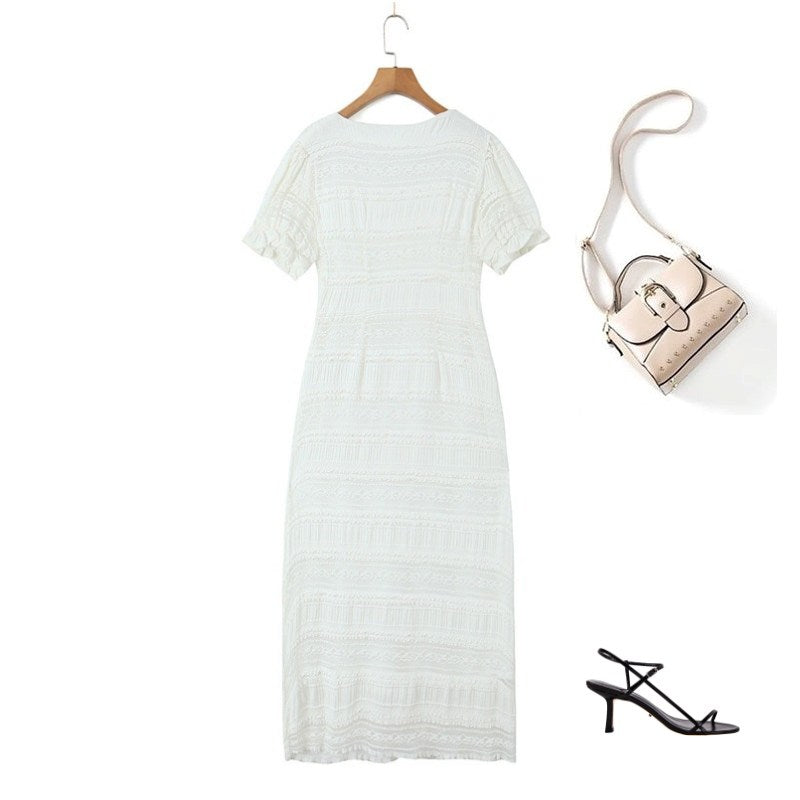 Plus Size White Lace Dress