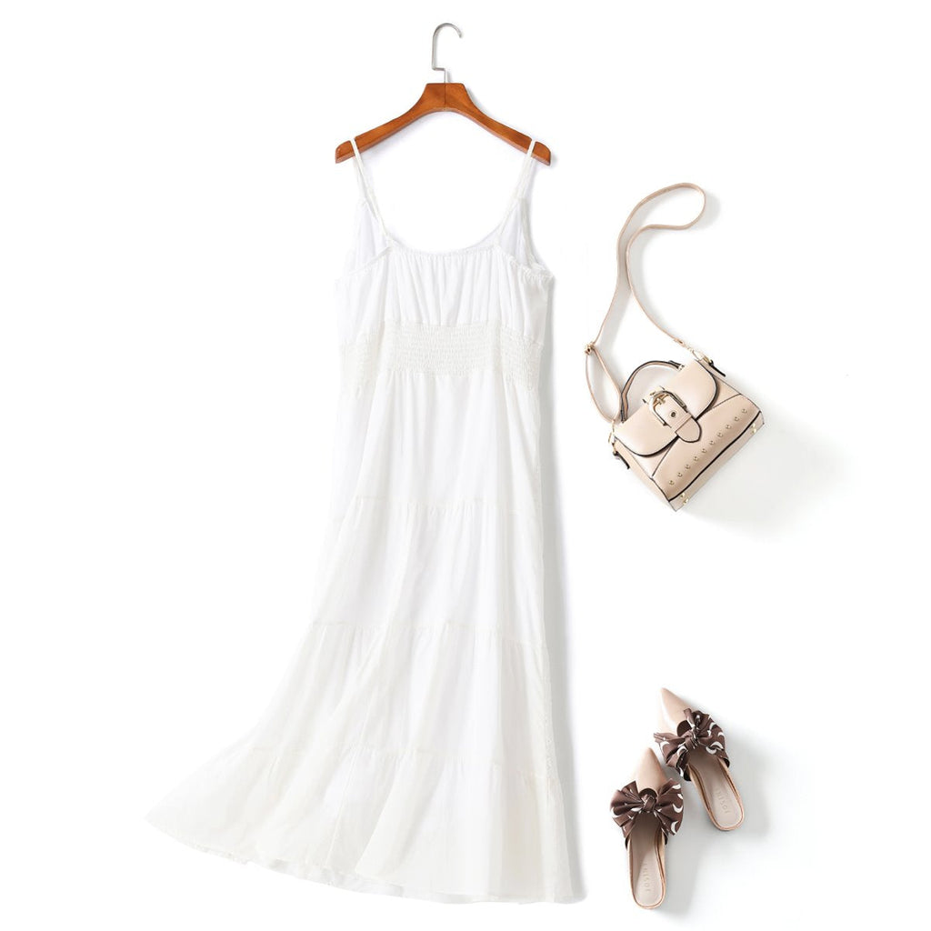 Gwyn Plus Size White Lace Maxi Dress - Casual Wedding Guest