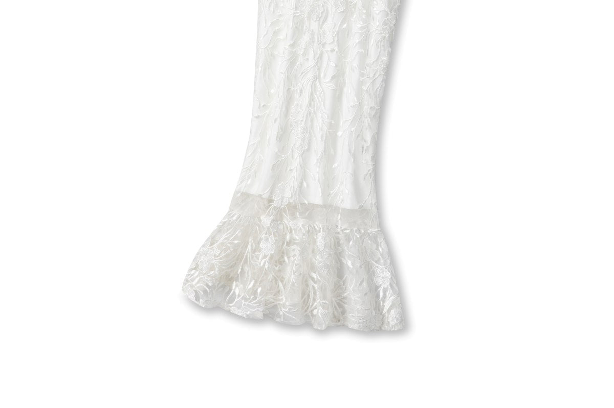 Plus Size White Lace Pencil Dress
