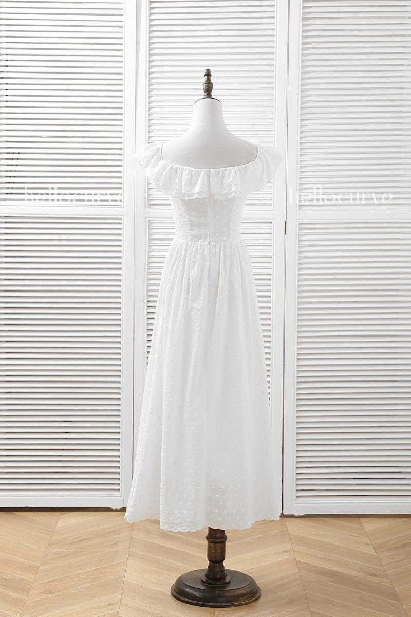 Mirabel Plus Size White Off Shoulder Dress