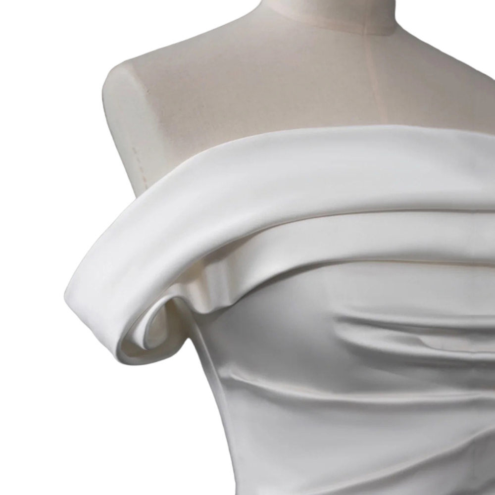 Plus Size White Off Shoulder Maxi Gown