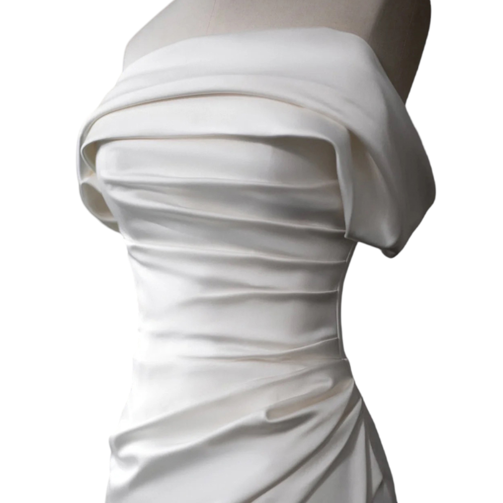 Plus Size White Off Shoulder Maxi Gown