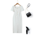Plus Size White Pencil Dress