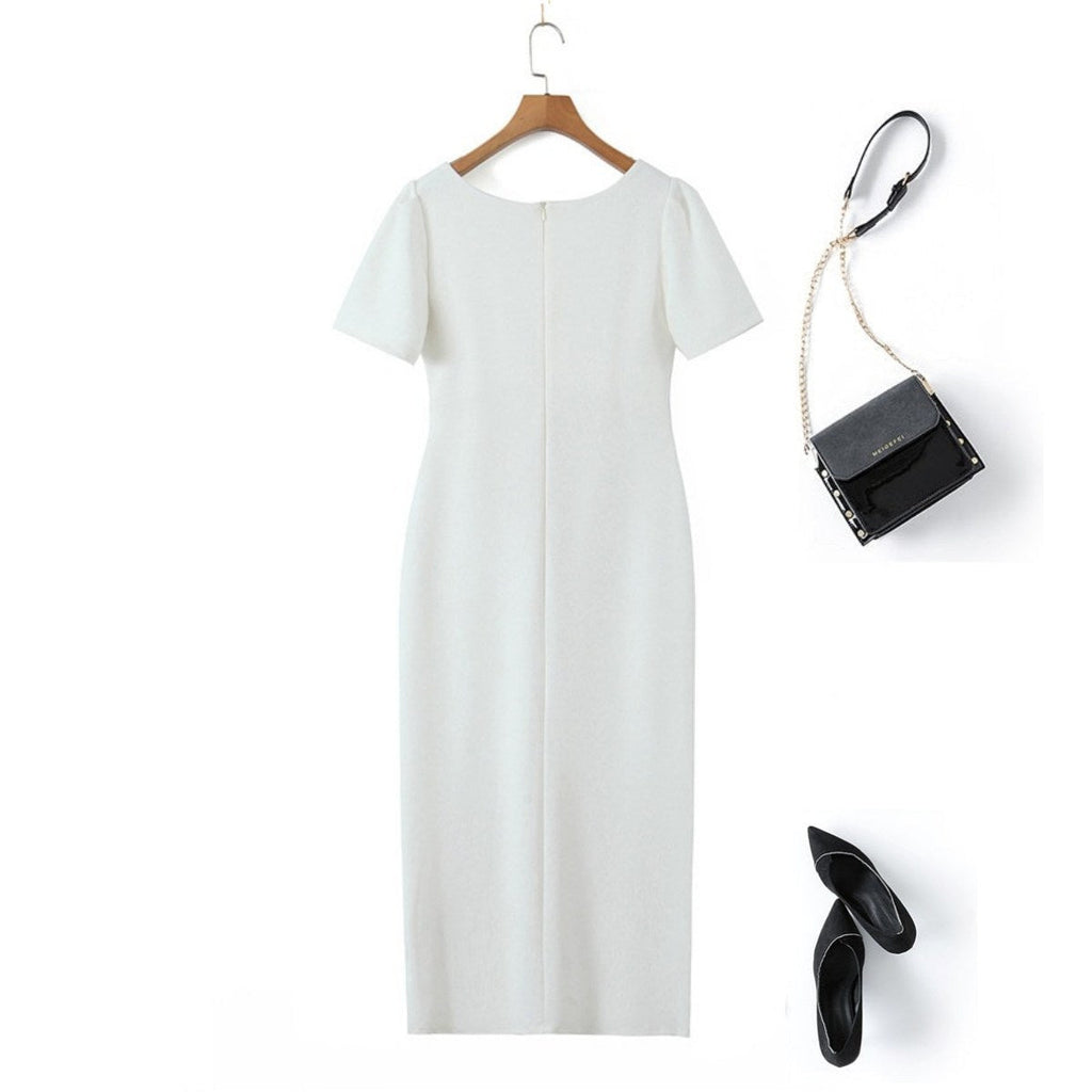 Plus Size White Pencil Dress