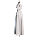 Plus Size White Semi Formal Tuxedo Dress