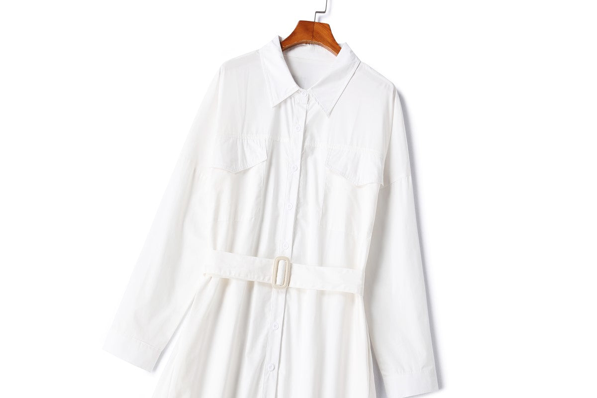 Plus Size White Shirt Dress
