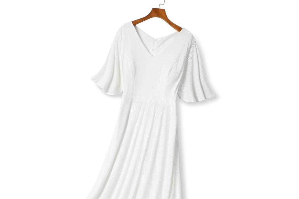 Plus Size White Short Sleeve Maxi Dress