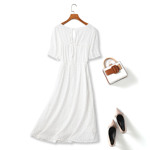 Carla Plus Size White V Neck Dress