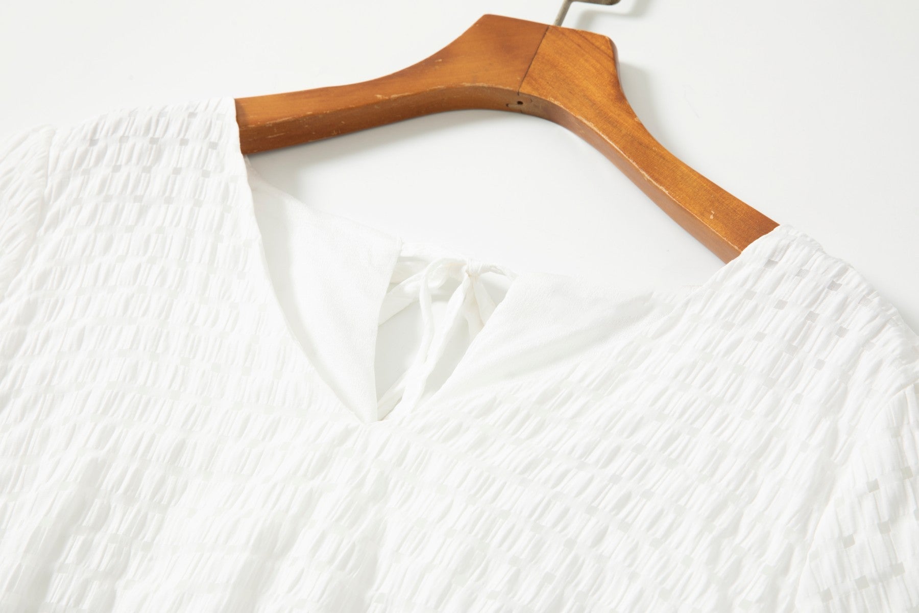 Carla Plus Size White V Neck Dress