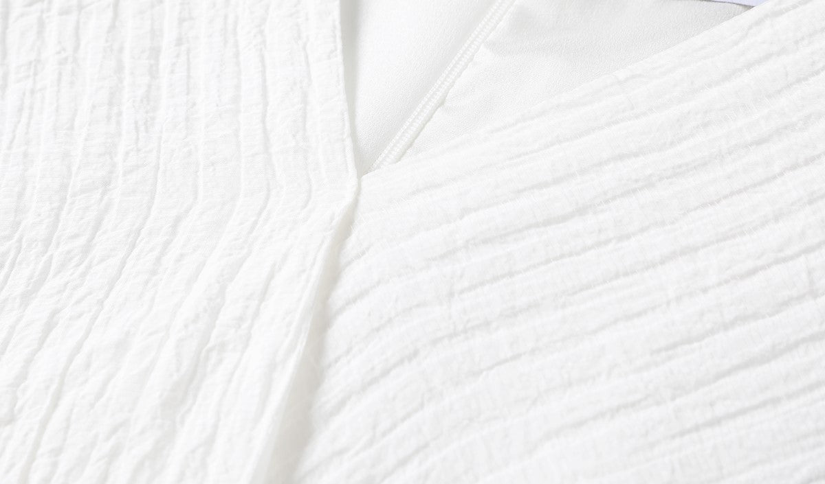 Plus Size White Wrap Dress