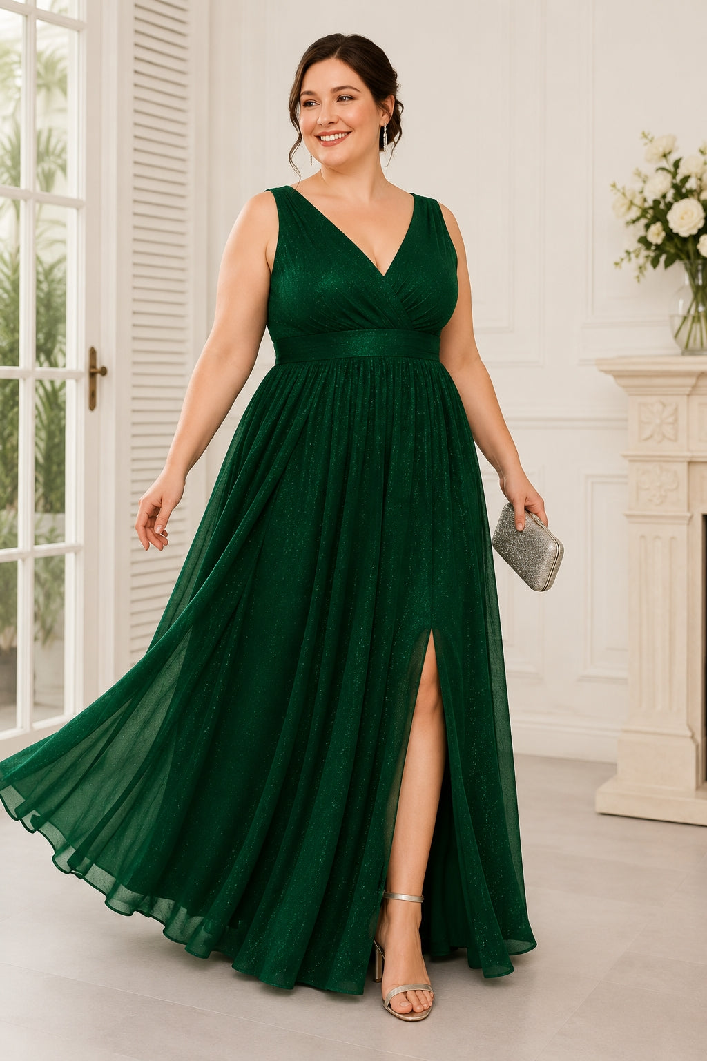 Landry Plus Size Sleeveless A Line Gown