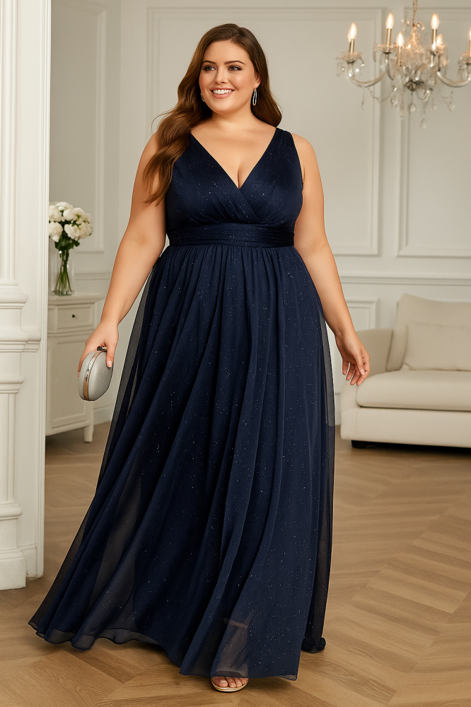 Landry Plus Size Sleeveless A Line Gown