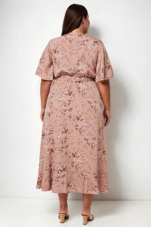 Brigitte Plus Size Wrap Floral Dress