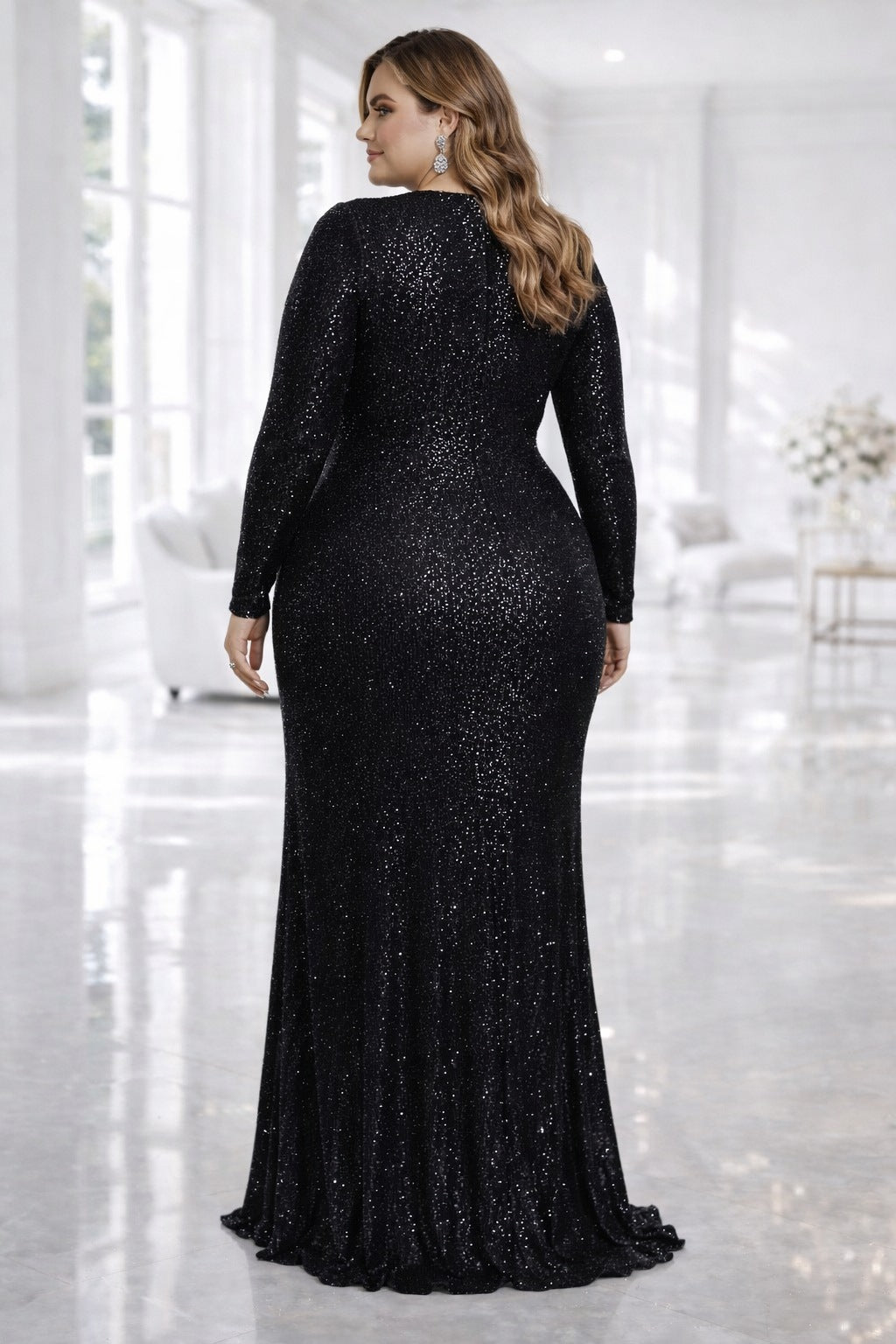 Aurea Plus Size Wrap Formal Evening Dress