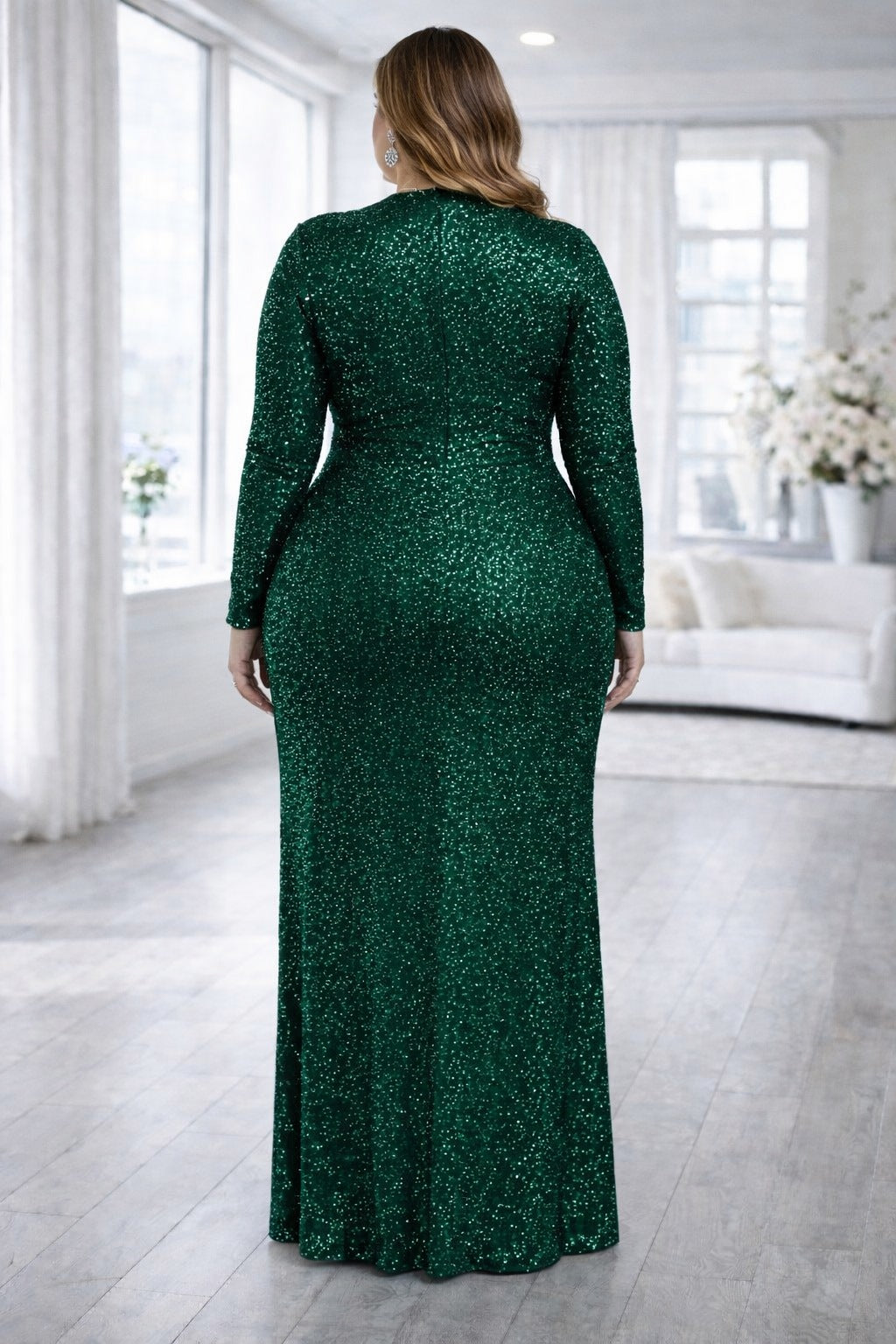 Aurea Plus Size Wrap Formal Evening Dress