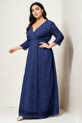 Giselle Plus Size Wrap Lace Maxi Dress