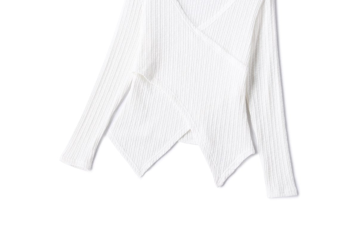 Plus Size Wrap Rib Knit Top
