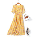 Edith Plus Size Yellow Butterfly Midi Dress