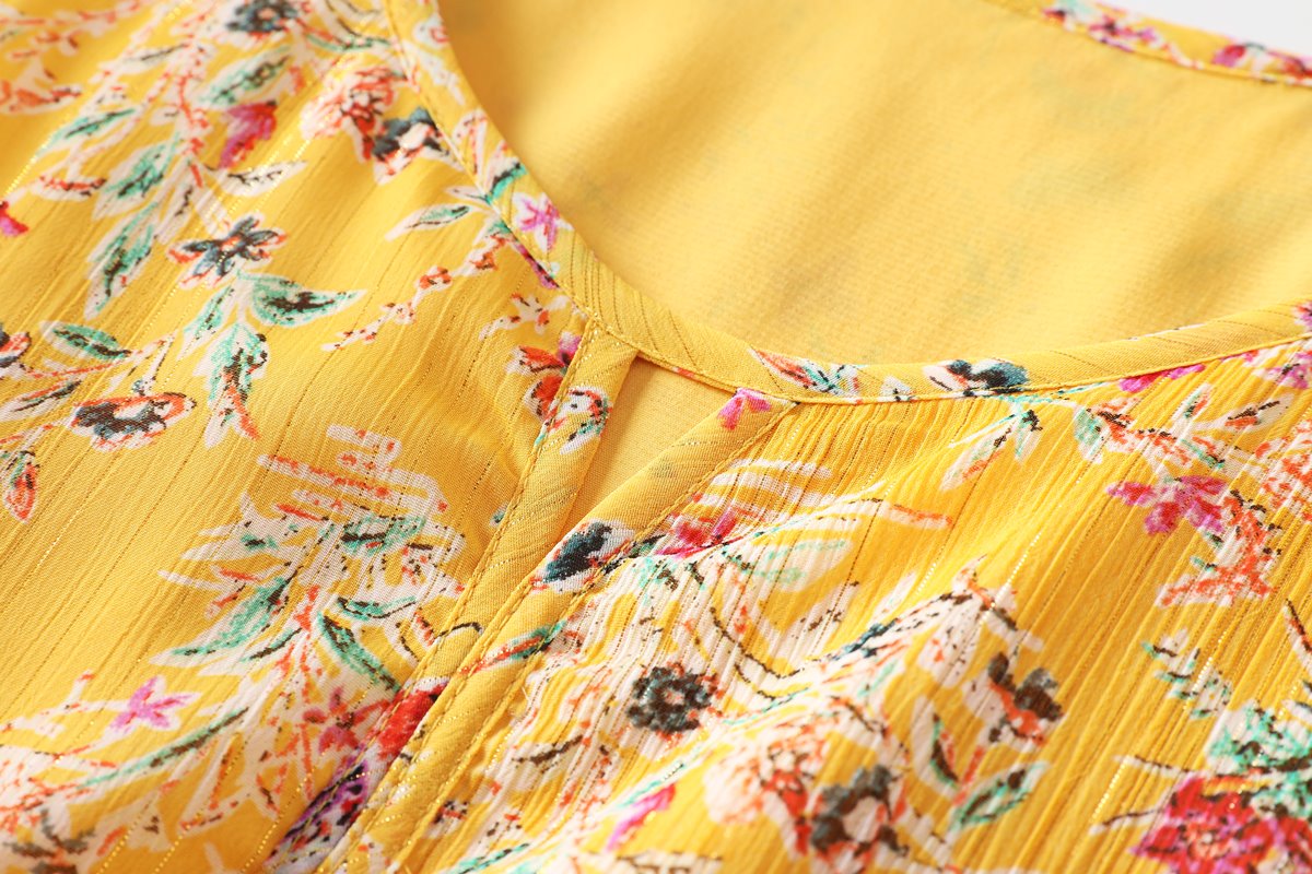 Edith Plus Size Yellow Butterfly Midi Dress