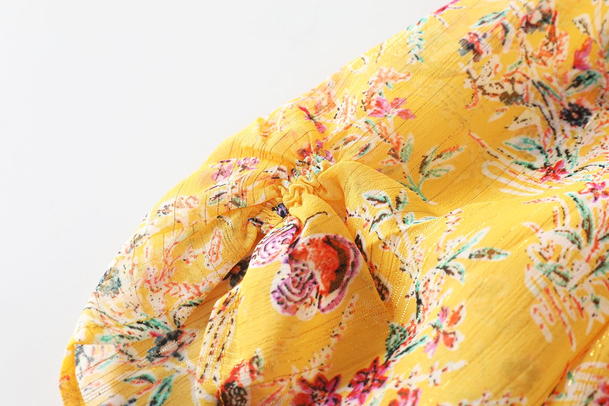 Edith Plus Size Yellow Butterfly Midi Dress