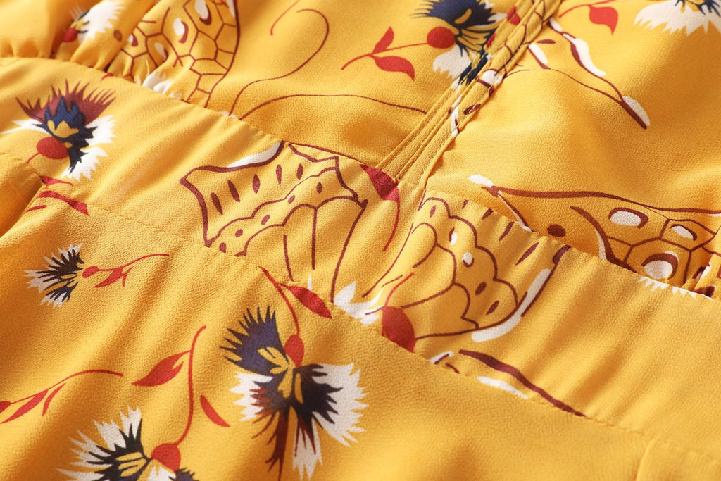 Evie Plus Size Yellow Midi Dress
