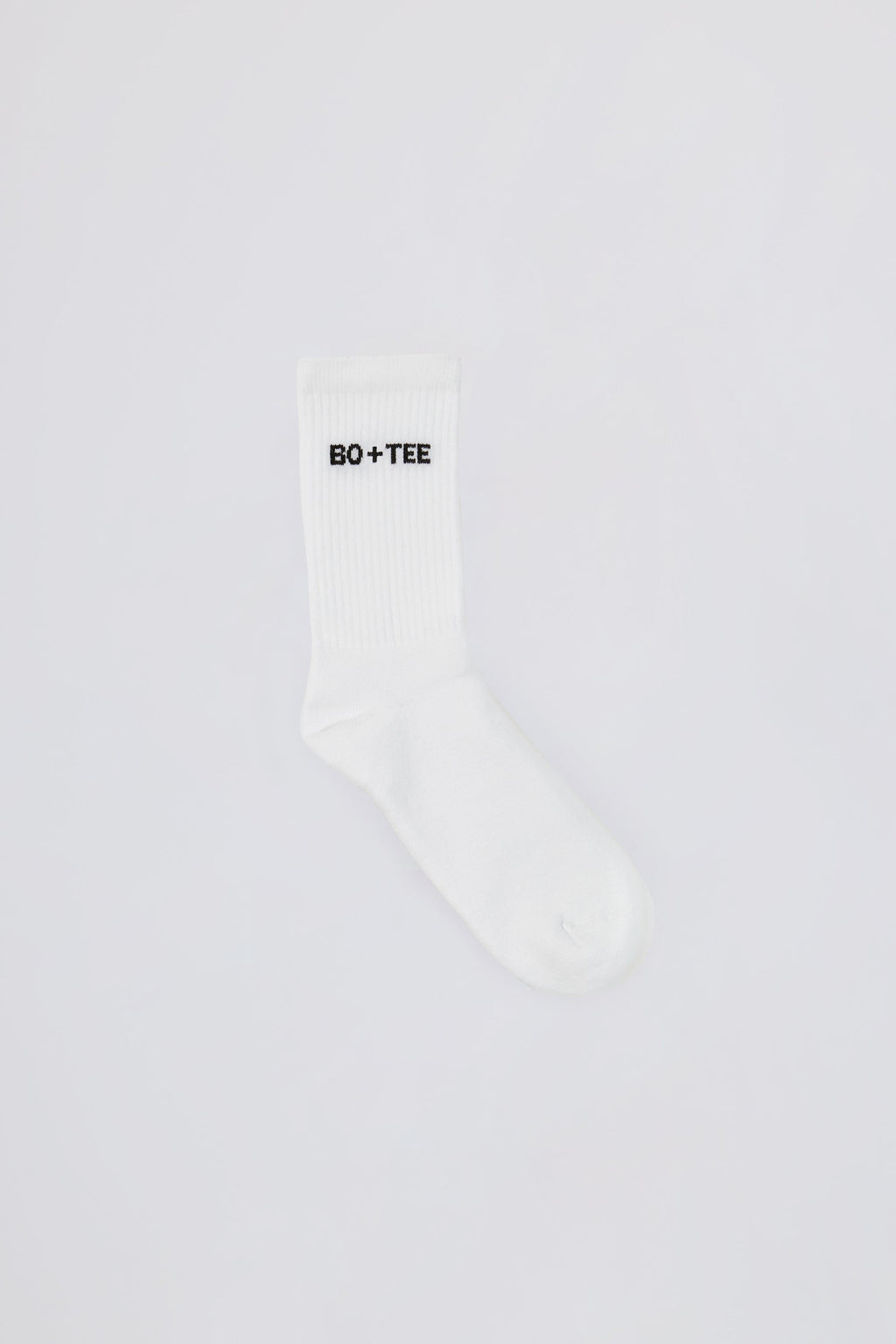 Ribbed Half-Crew Socks in White