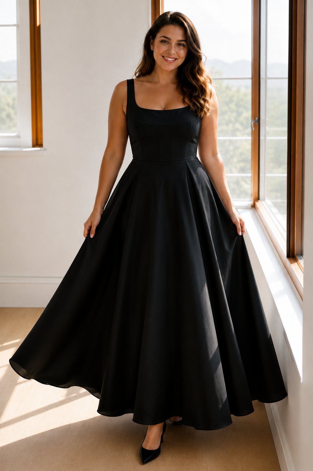 Romilly Plus Size Square Neck Midi & Maxi Dress