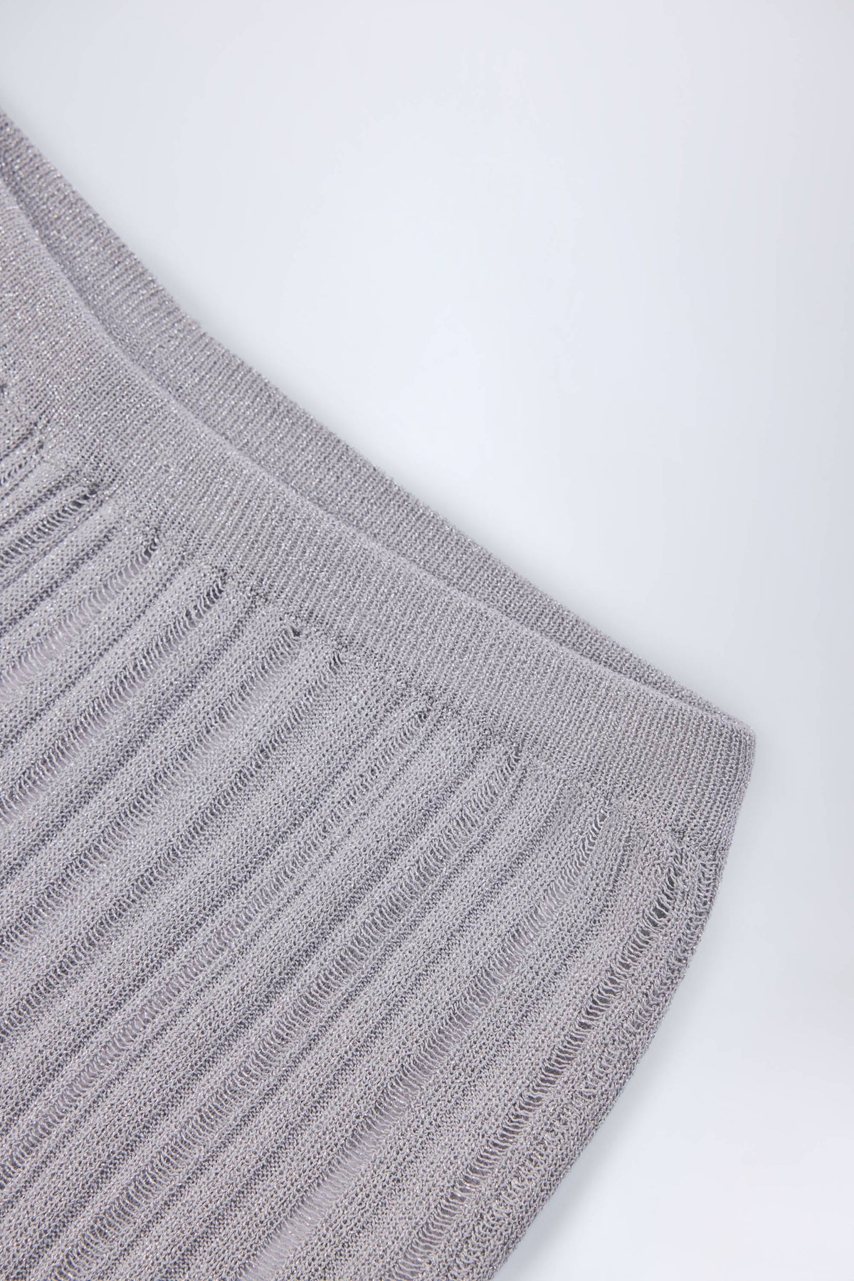 Mid-Rise Flared Trousers in Silver
