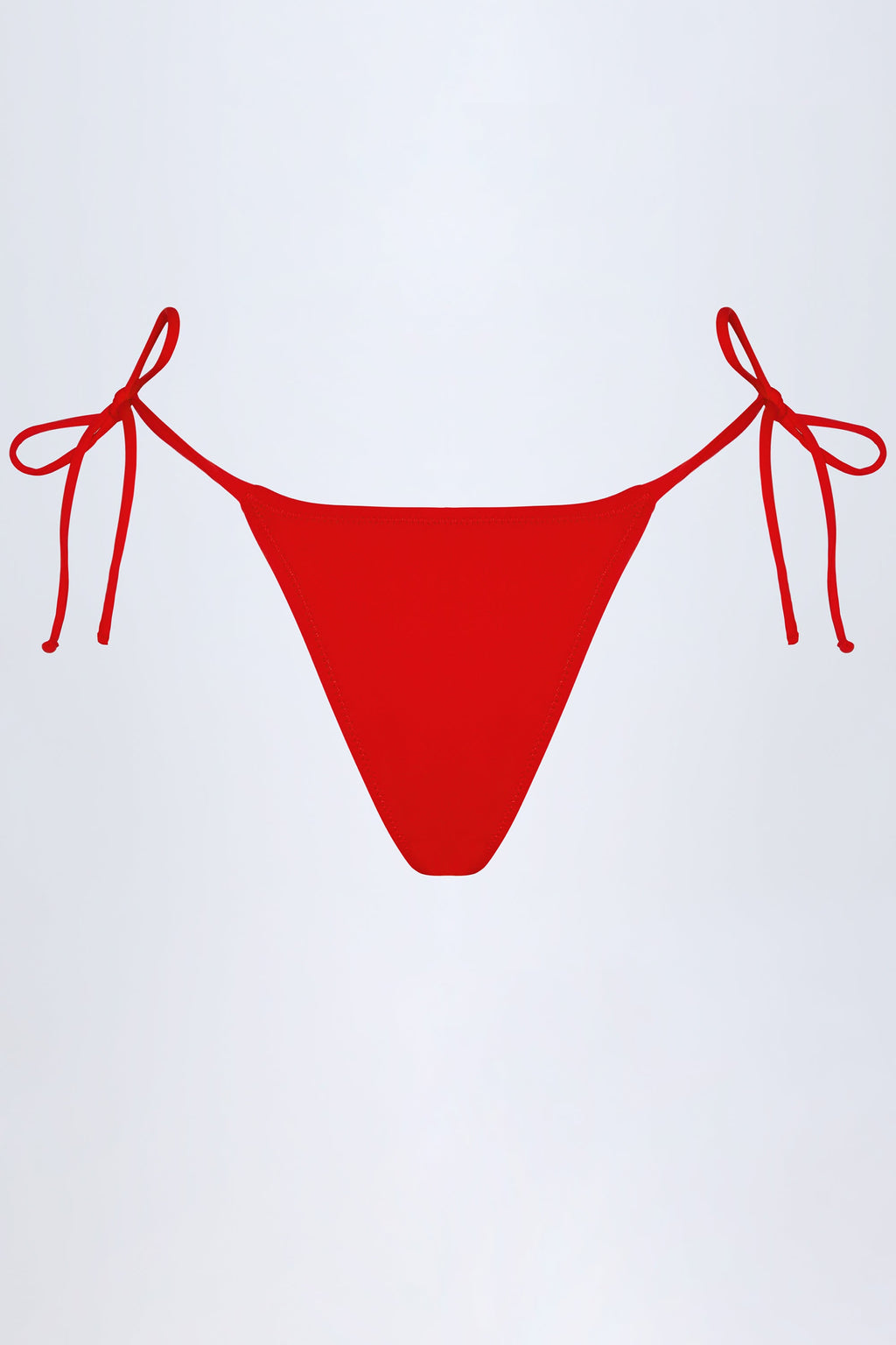 Side-Tie Cheeky Bikini Bottoms in Fiery Red