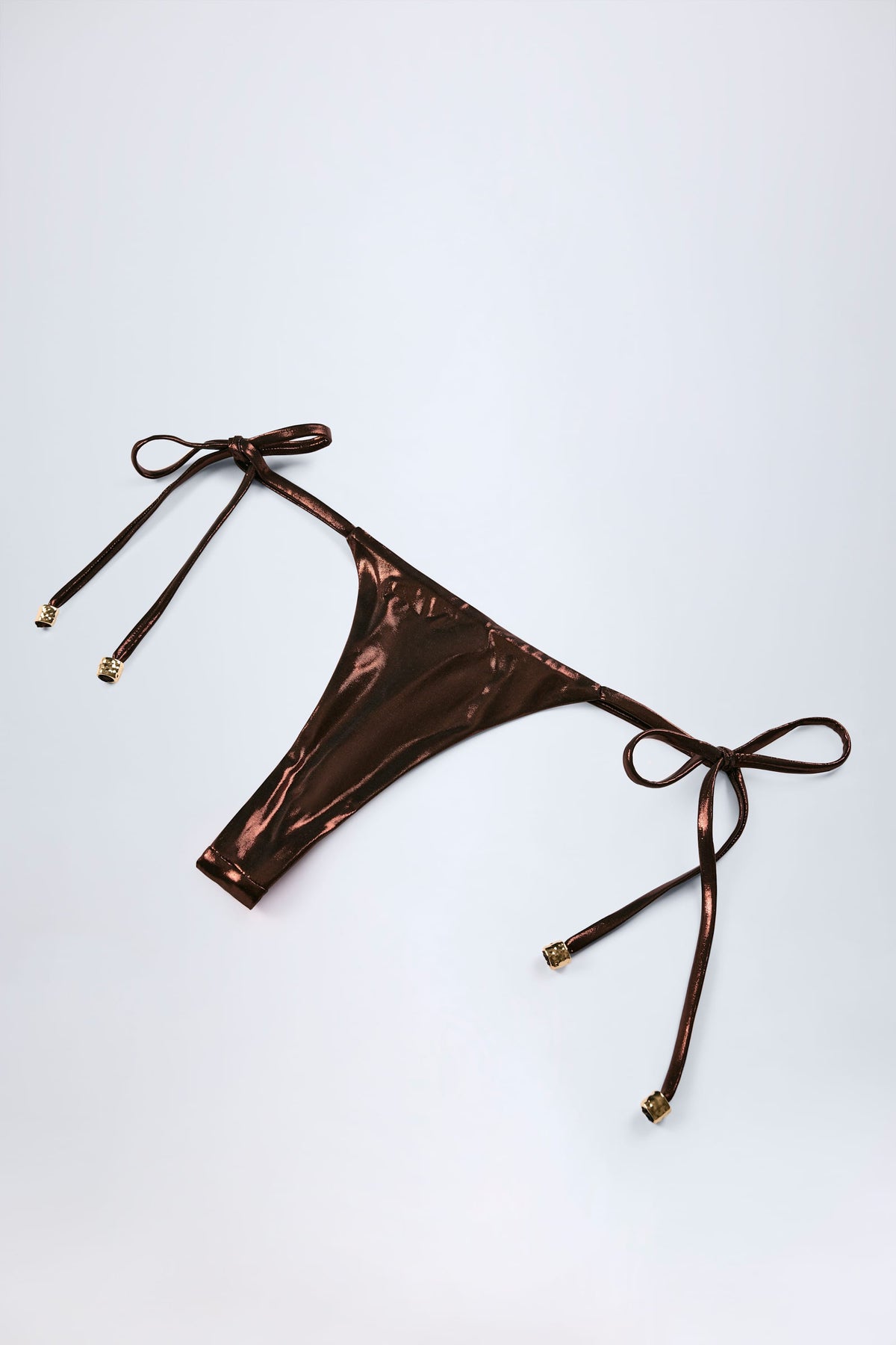 Thong Bikini Bottoms in Bronze Gold